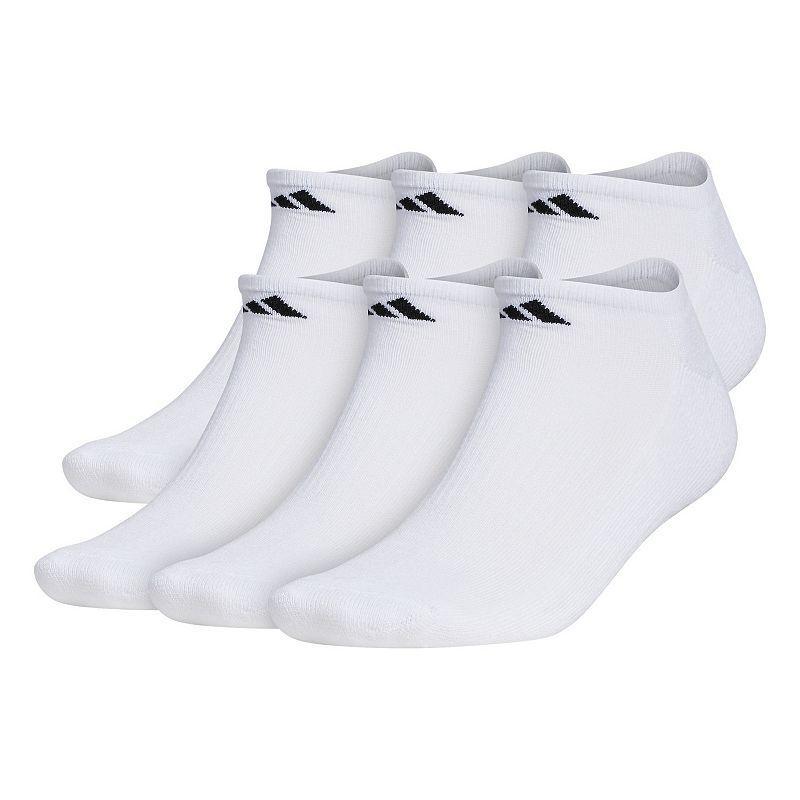 Mens adidas 6-pack Athletic Cushioned No-Show Socks Black Product Image