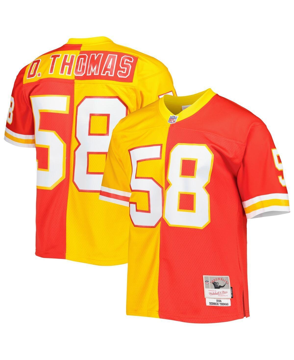 Mens Mitchell & Ness Derrick Thomas Red, Gold Kansas City Chiefs 1994 Split Legacy Replica Jersey - Red, Gold Product Image