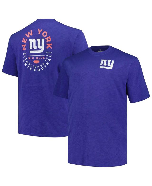 Mens Profile Royal New York Giants Big & Tall Two-Hit Throwback T-Shirt Product Image