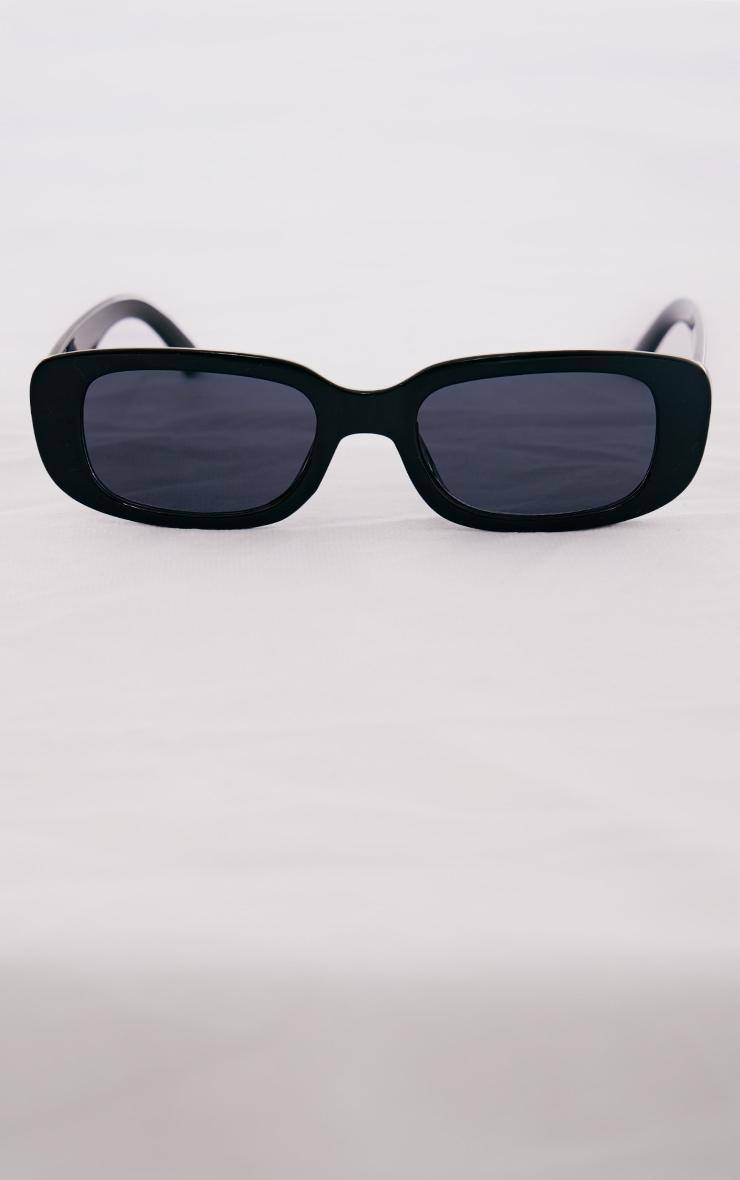 Black Slim Rectangular Sunglasses Product Image