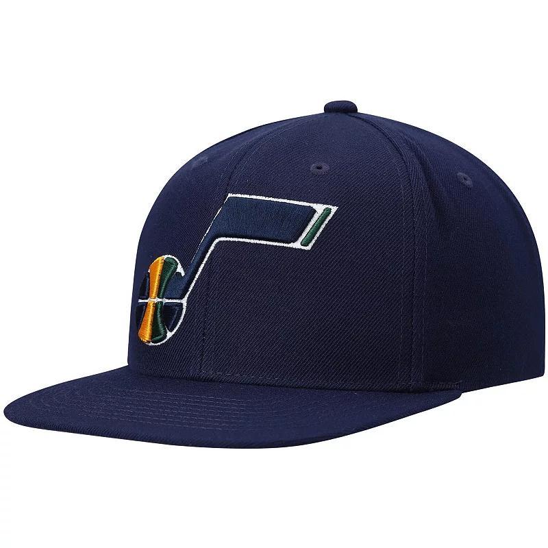 Mens Mitchell & Ness Navy Utah Jazz Ground 2.0 Snapback Hat, Blue Product Image