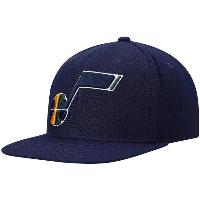 Mens Mitchell & Ness Navy Utah Jazz Ground 2.0 Snapback Hat, Jaz Blue Product Image