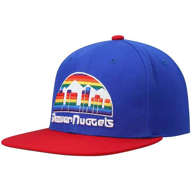 Mens Mitchell & Ness Royal/Red Denver Nuggets Hardwood Classics Team Two-Tone 2.0 Snapback Hat Product Image