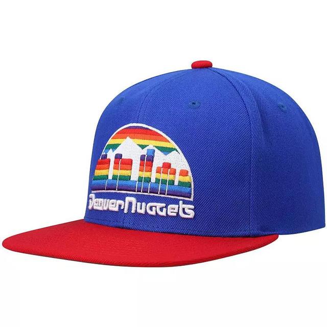 Mens Mitchell & Ness Royal/Red Denver Nuggets Hardwood Classics Team Two-Tone 2.0 Snapback Hat Product Image