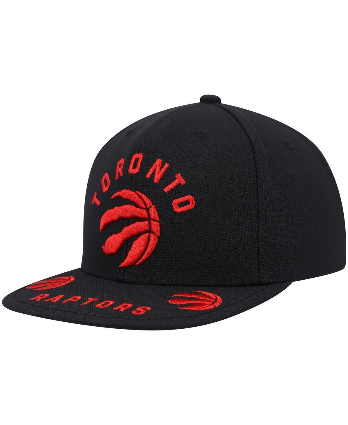 Mens Mitchell & Ness Black Toronto Raptors Front Loaded Snapback Hat Product Image