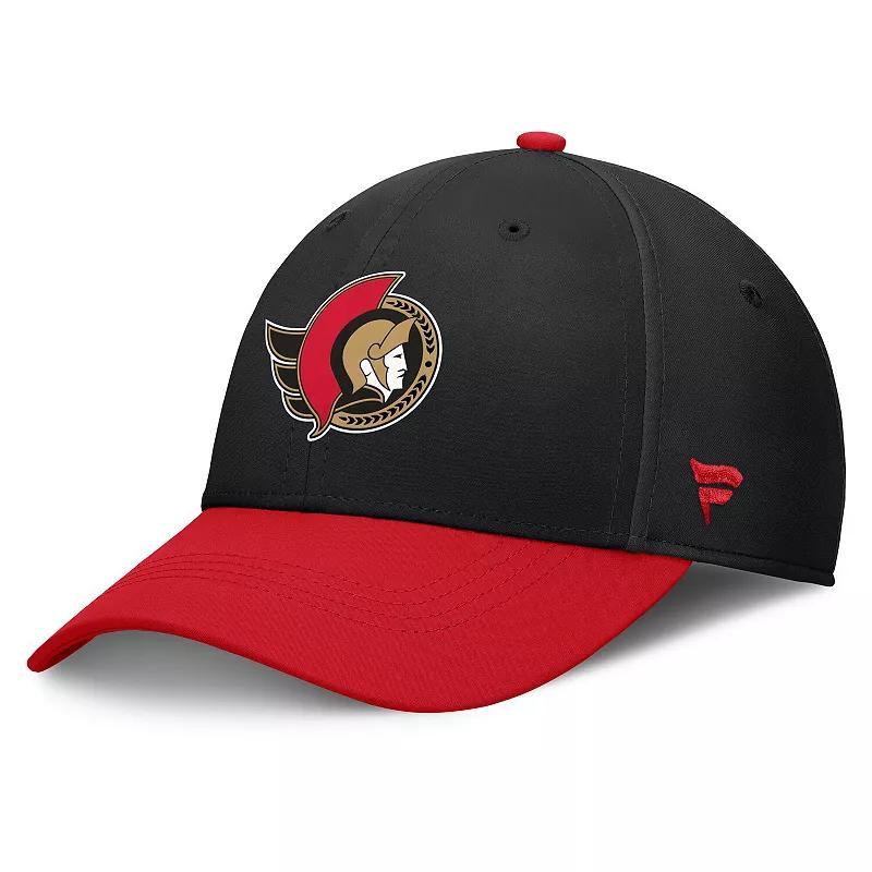 Mens Fanatics Black/Red Ottawa Senators Authentic Pro Rink Flex Hat Product Image