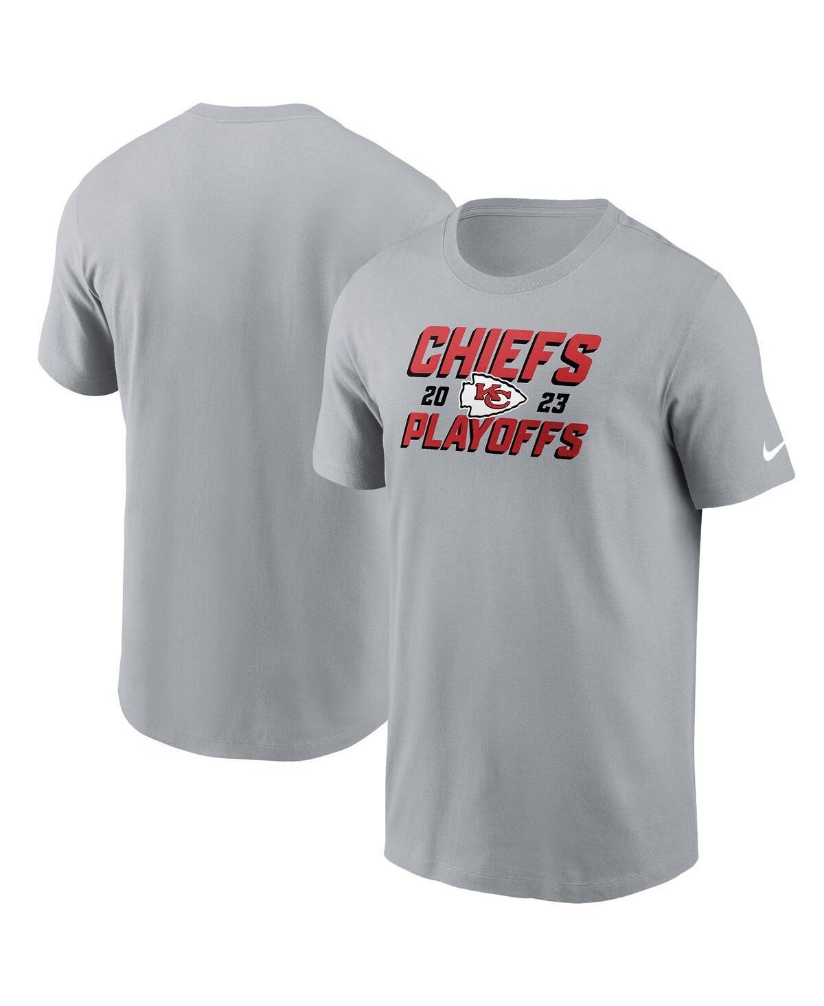 Mens Nike Gray Kansas City Chiefs 2023 NFL Playoffs Iconic T-Shirt Product Image