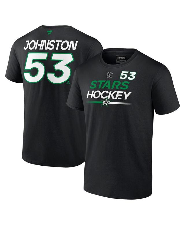 Fanatics Mens Wyatt Johnston Black Dallas Stars Authentic Pro Prime Name Number T-Shirt Product Image