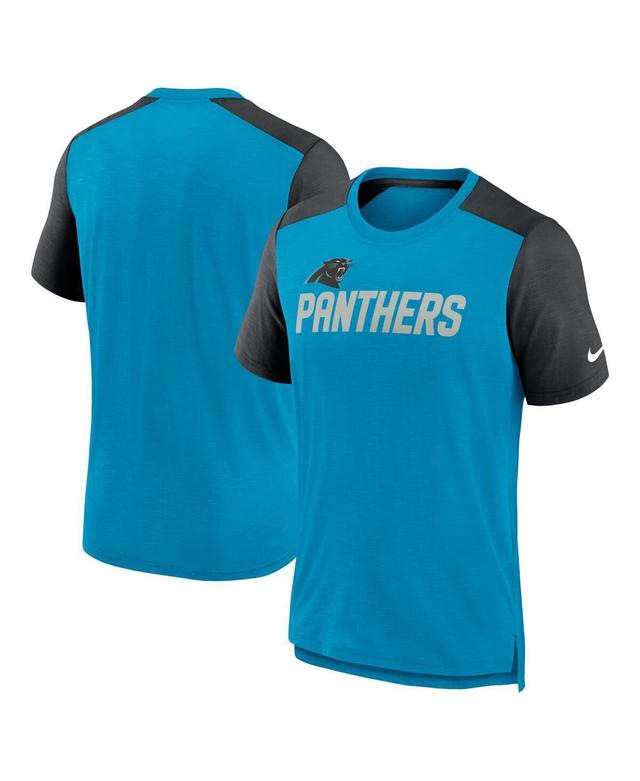 Mens Nike Heathered Blue Carolina Panthers Color Block Team Name T-shirt - Heathered Blue Product Image