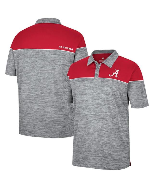 Mens Colosseum Heathered Gray Alabama Crimson Tide Birdie Polo Shirt - Heathered Gray Product Image