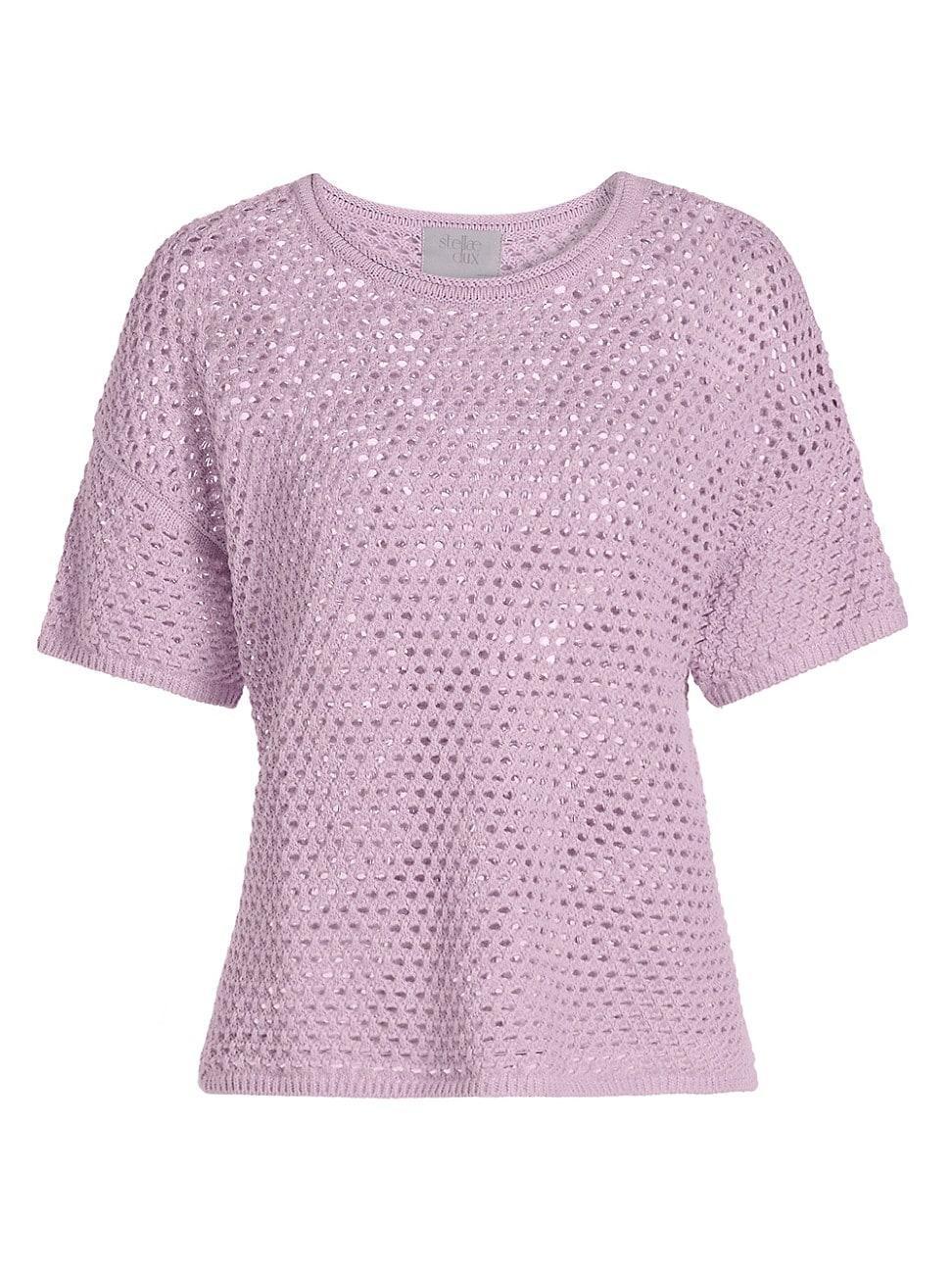 Womens Boxy Crocheted T-Shirt Product Image