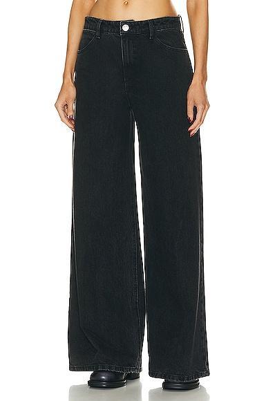 SPRWMN Wide Leg Tapered in Jones - Black. Size 30 (also in 24, 25, 26, 28, 29). Product Image