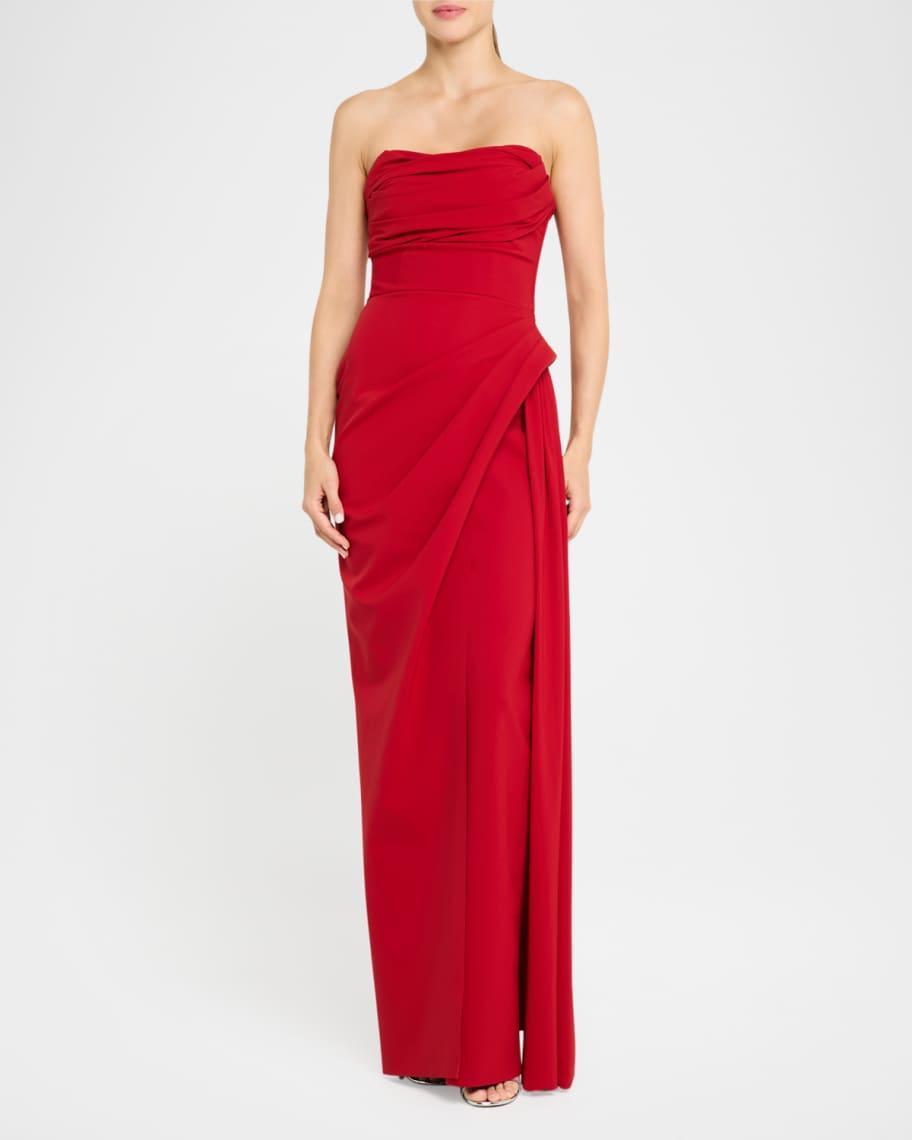 Strapless Ruched Column Gown Product Image