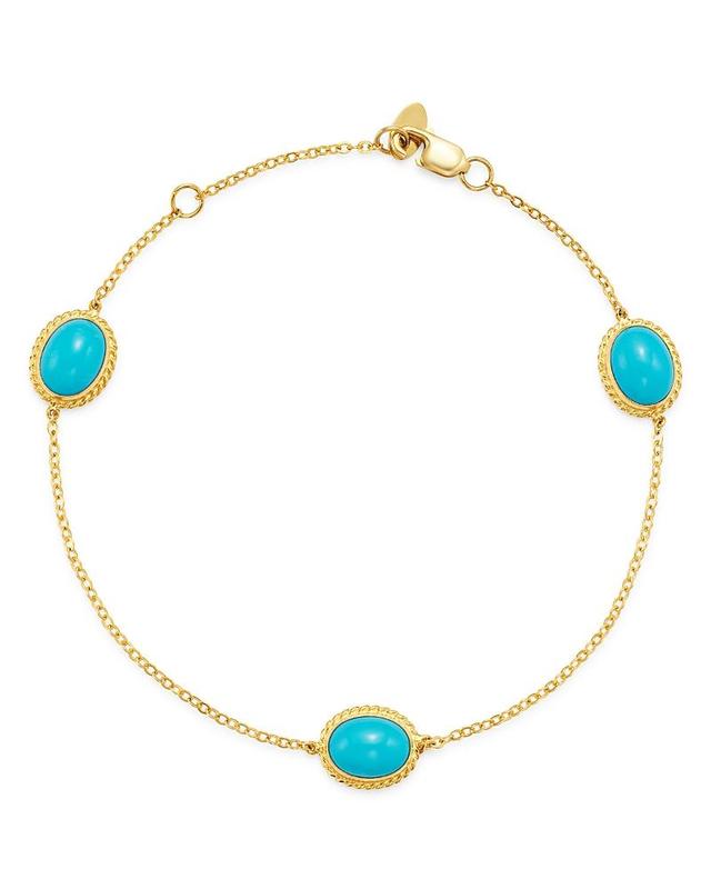 Bloomingdales Turquoise Station Bracelet in 14K Yellow Gold - 100% Exclusive Product Image