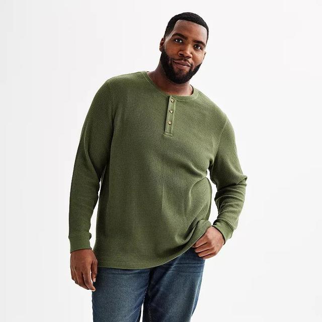 Big & Tall Sonoma Goods For Life Long Sleeve Waffle Henley Tee, Mens Product Image