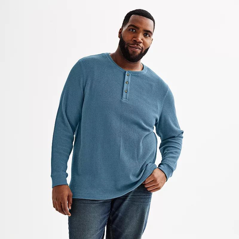 Big & Tall Sonoma Goods For Life Long Sleeve Waffle Henley Tee, Mens Product Image