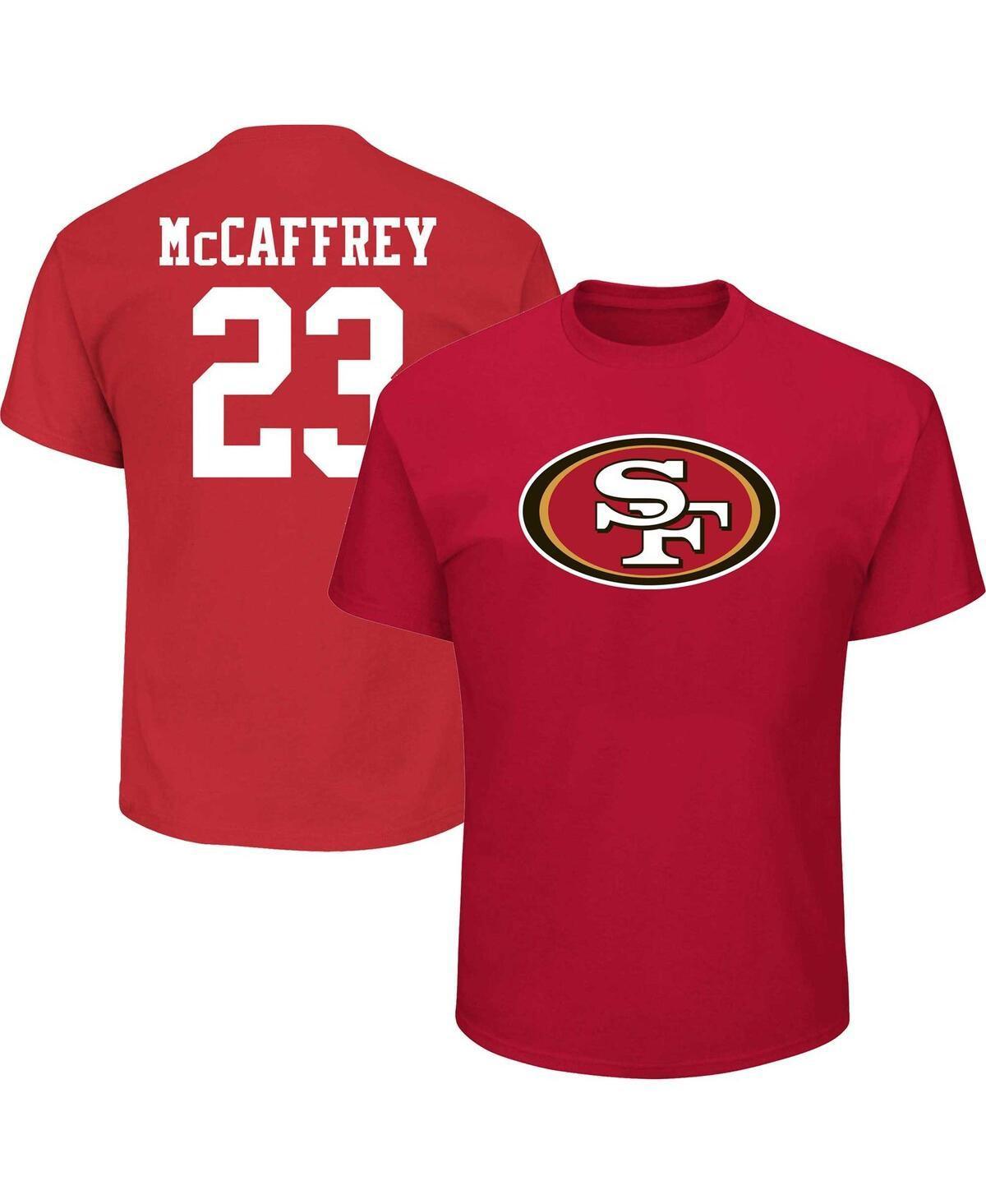 Mens Fanatics Christian McCaffrey Scarlet San Francisco 49ers Big and Tall Player Name and Number T-shirt Product Image