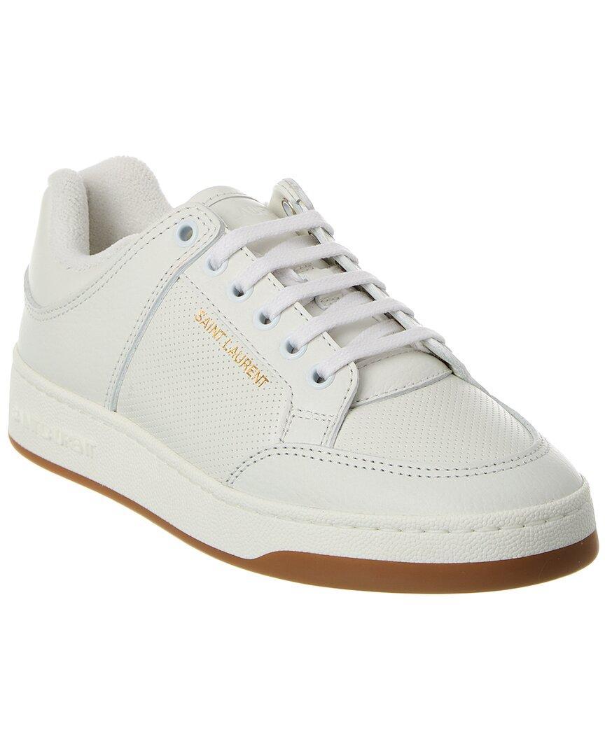 SAINT LAURENT Sl61 Mixed Leather Low-top Sneakers In White Product Image