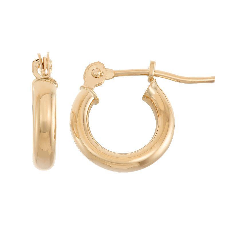 Jordan Blue 14k Gold Tube Hoop Earrings - 10 mm, Womens, White Product Image