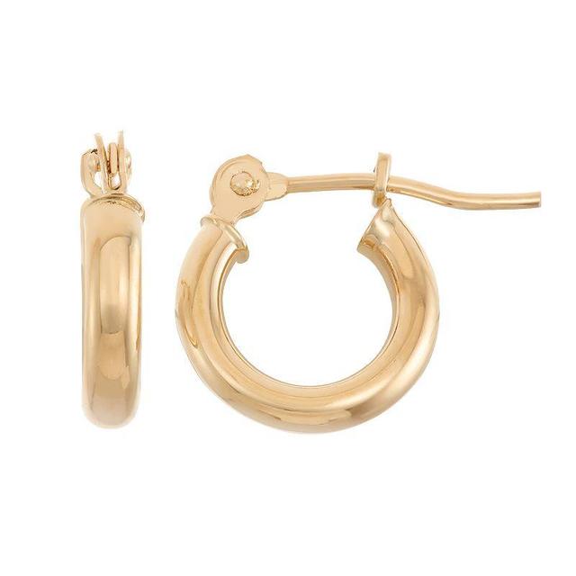 Jordan Blue 14k Gold Tube Hoop Earrings - 10 mm, Womens, White Product Image