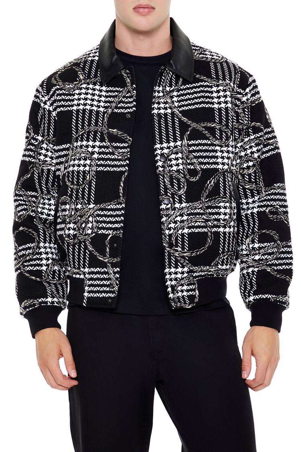 Plaid Rope Print Bomber Jacket | Forever 21 Product Image