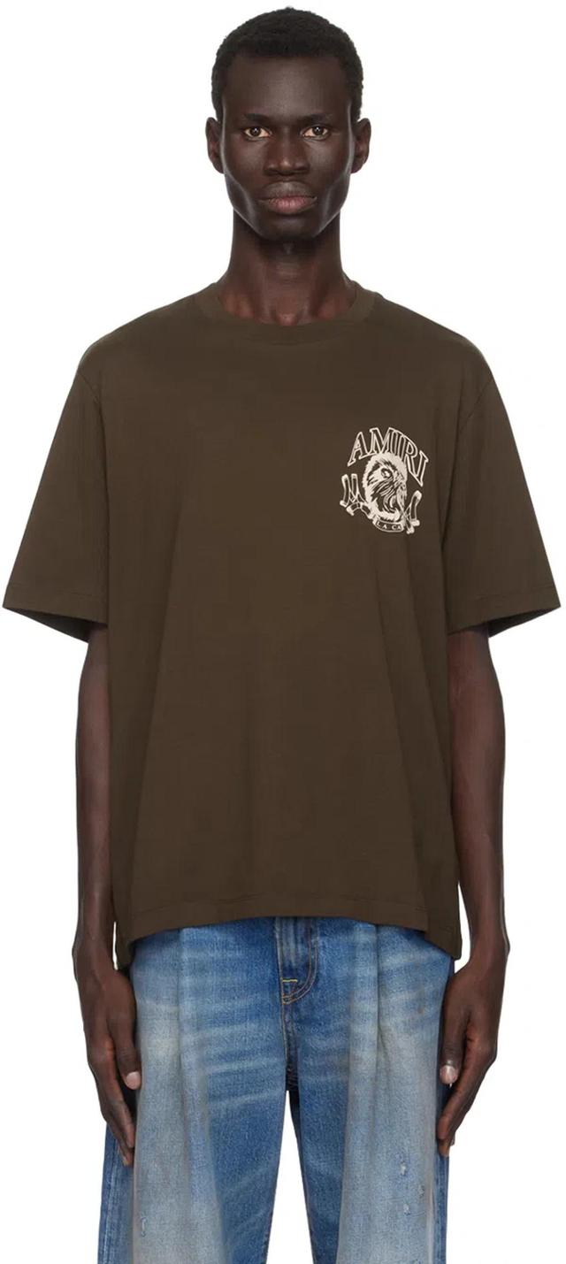 Brown Lion Outline T-shirt In Dark Brown Product Image