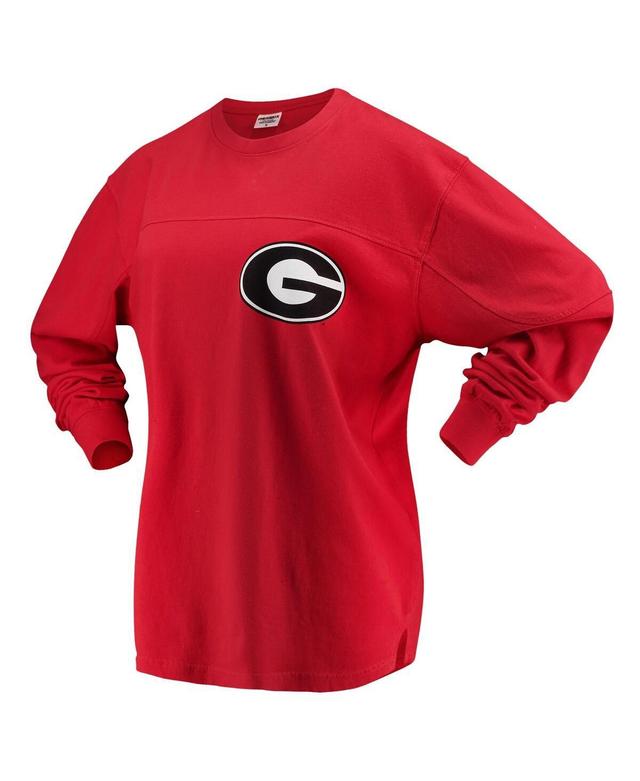 Womens Pressbox Georgia Bulldogs The Big Shirt Oversized Long Sleeve T-Shirt Product Image