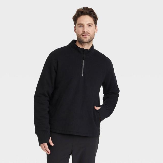 Mens 1/4 Zip Adaptive Sweatshirt - Goodfellow & Co Black L Product Image