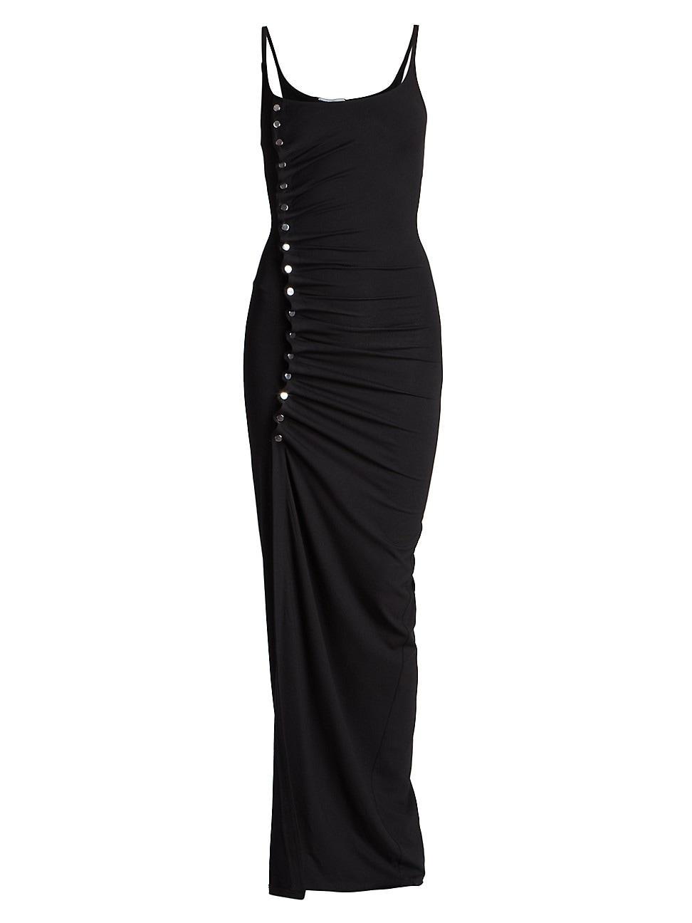 Womens Draped Button Maxi Dress Product Image