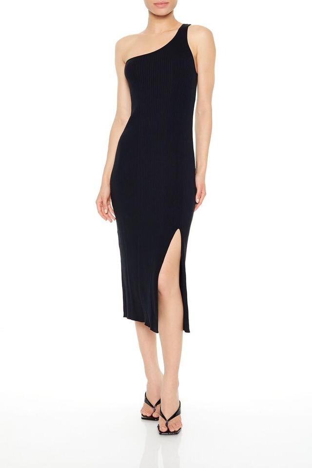 Ribbed One-Shoulder Midi Dress | Forever 21 Product Image