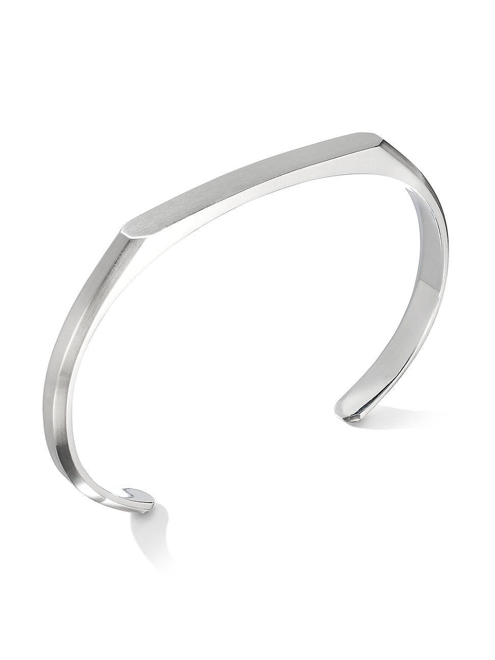 Mens Streamline Cuff Bracelet In Sterling Silver Product Image