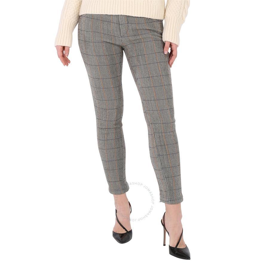 Chloe Ladies Yellow Checked Cropped Leggings Product Image