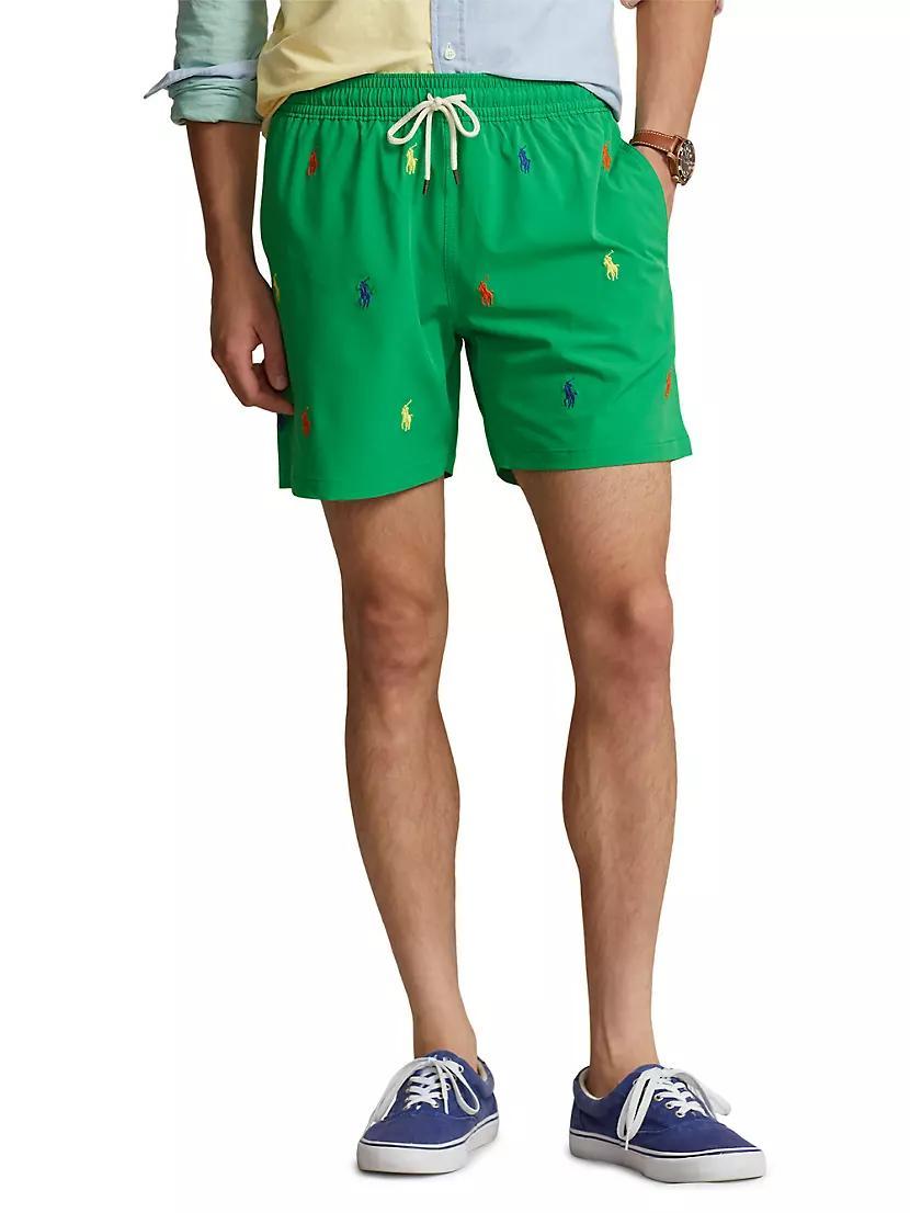 Embroidered Pony Swim Trunks Product Image