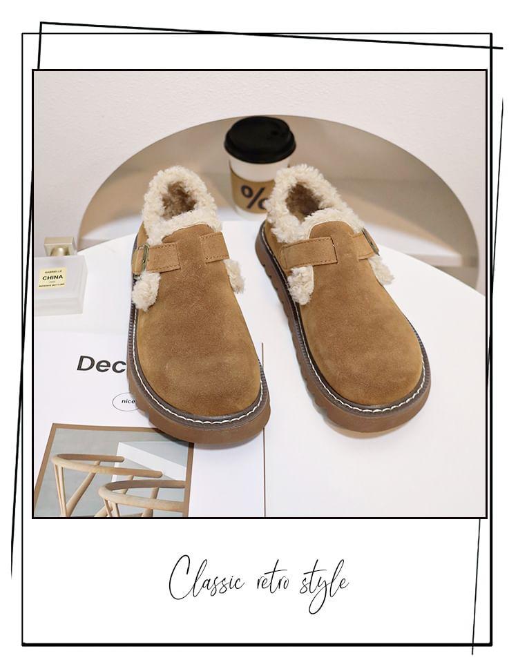 Platform Fleece-Lined Buckled Slip-Ons Product Image