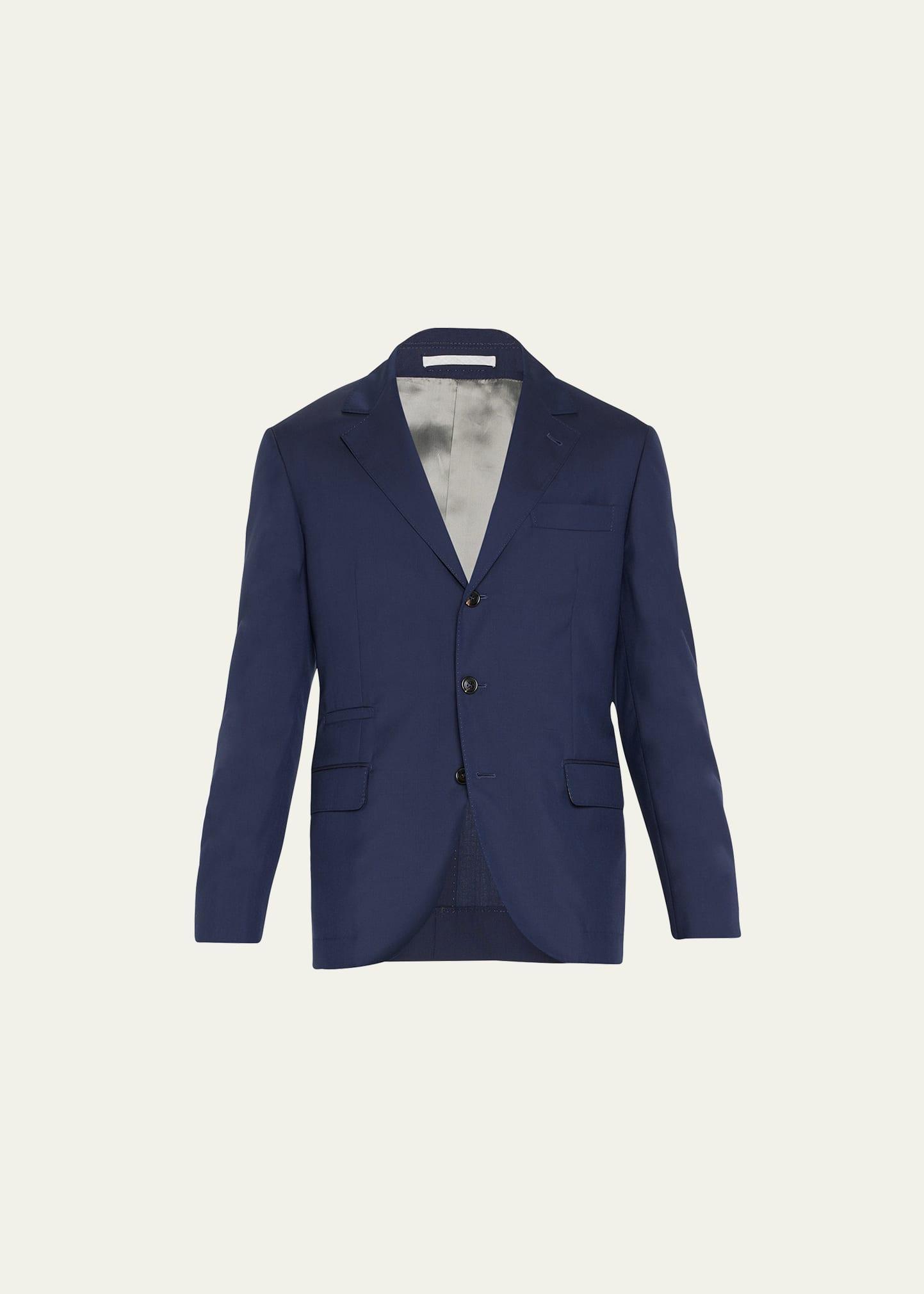 Mens Wool Three-Button Two-Piece Suit Product Image