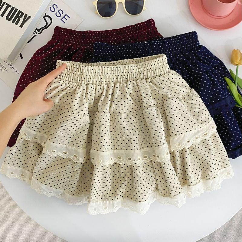 Low Waist Dotted Mini A-Line Skirt Product Image