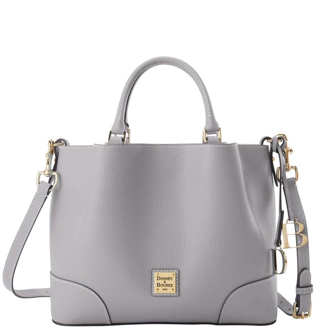 Dooney & Bourke Womens Sorrento Leather Barlow Bag in Light Grey Product Image