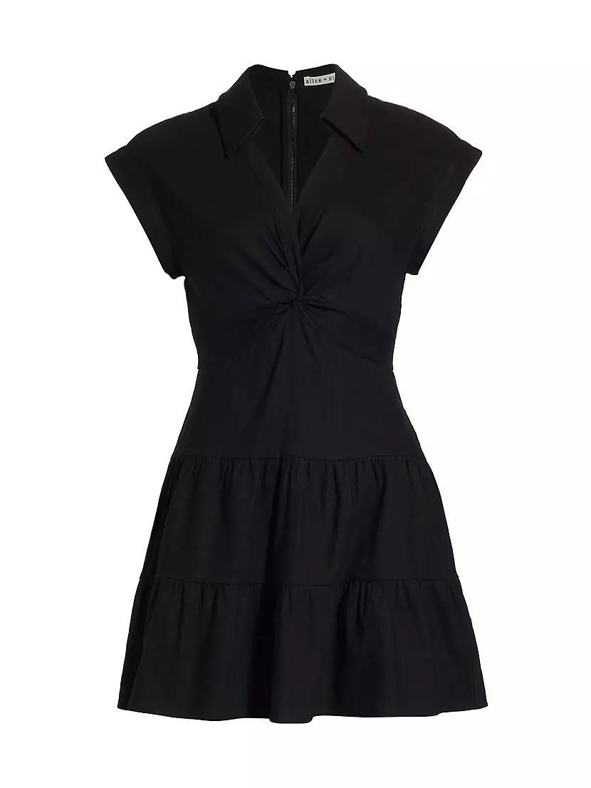 Mila Linen-Blend Twist Minidress Product Image