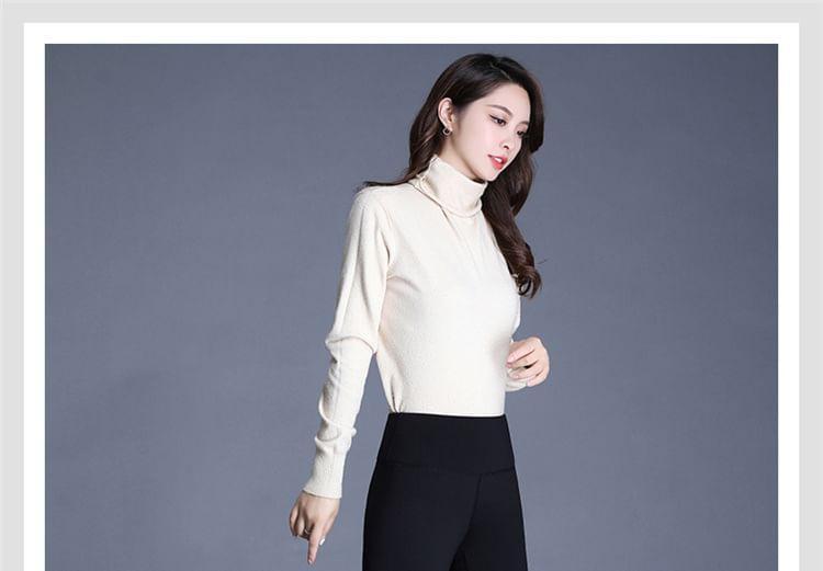 High Waist Plain Fleece-Lined Yoga Leggings Product Image