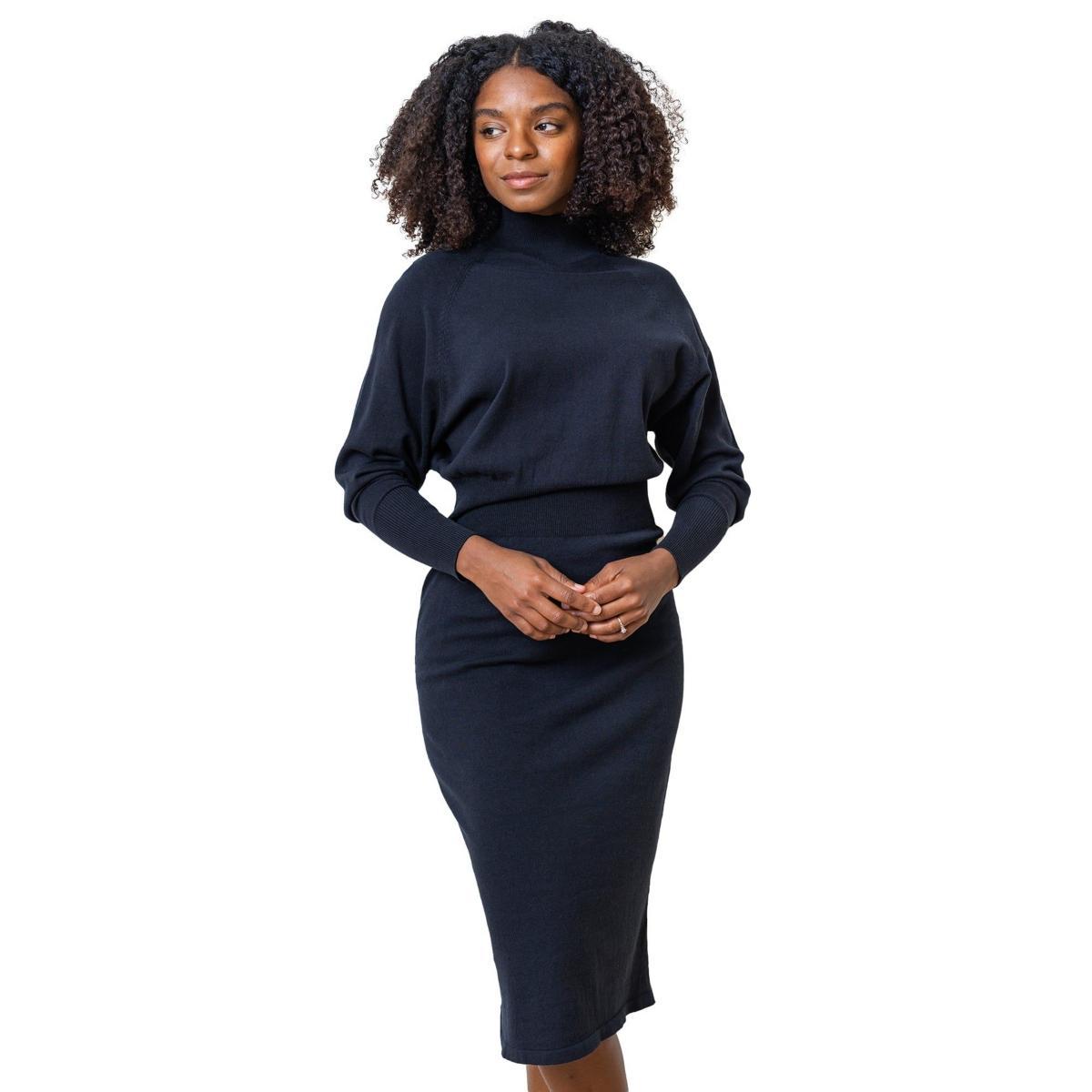 Hope & Henry Womens Mock Neck Dolman Sleeve Sweater Dress Product Image