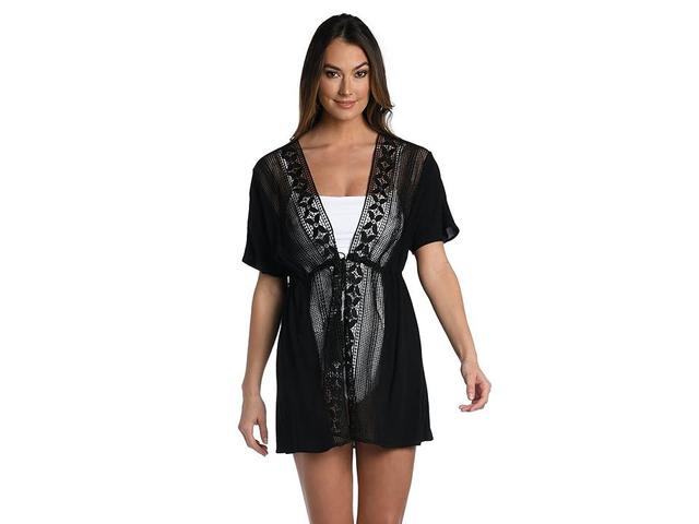 Coastal Crochet Short-Sleeve Kimono Product Image