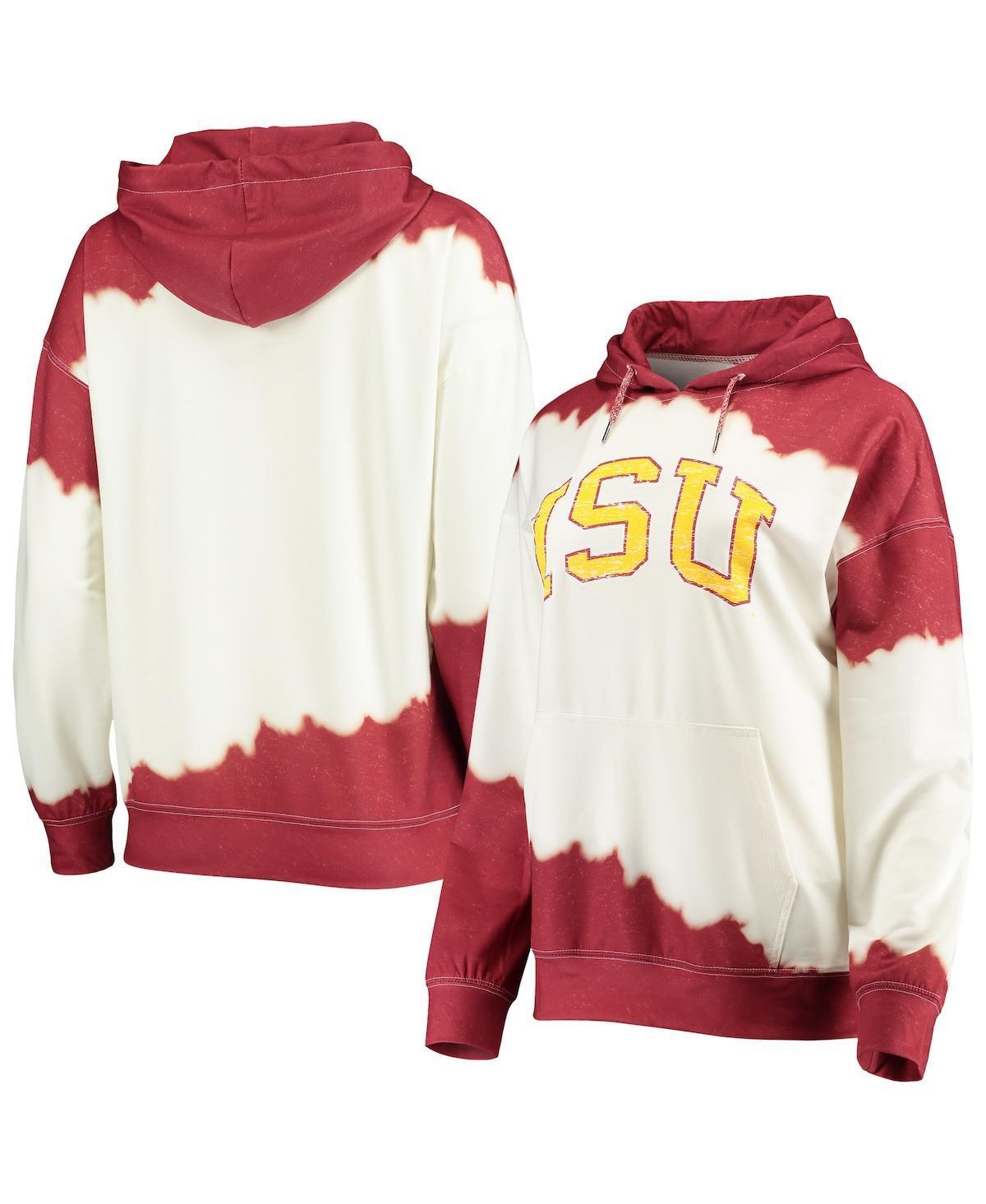 Womens Gameday Couture White Iowa State Cyclones For The Fun Double Dip-Dyed Pullover Hoodie - White Product Image