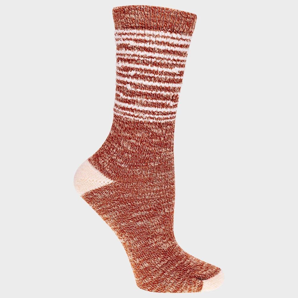 Alaska Knits Womens Striped Feather Wool Blend Lightweight Crew Socks 4-10 Product Image