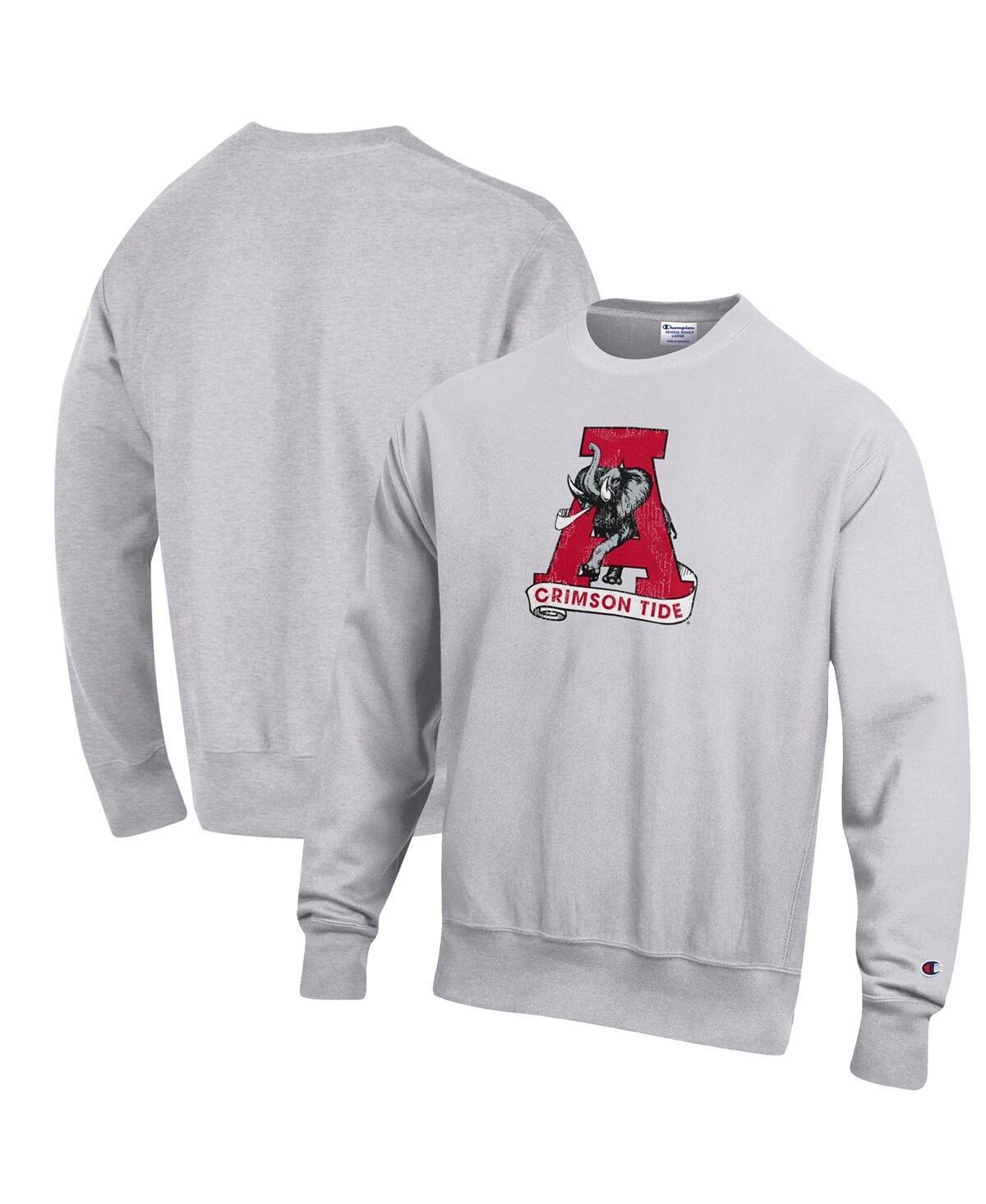 Mens Champion Heathered Gray Alabama Crimson Tide Vault Logo Reverse Weave Pullover Sweatshirt Product Image