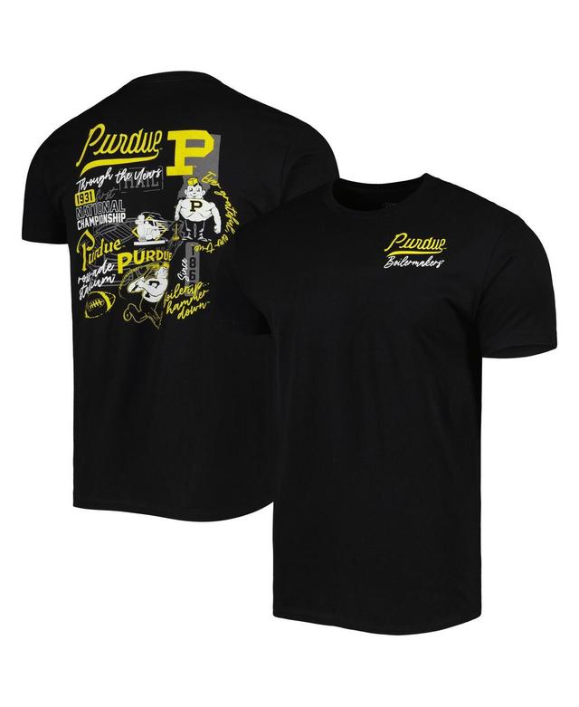 Mens Black Purdue Boilermakers Vintage-Like Through the Years Two-Hit T-shirt Product Image