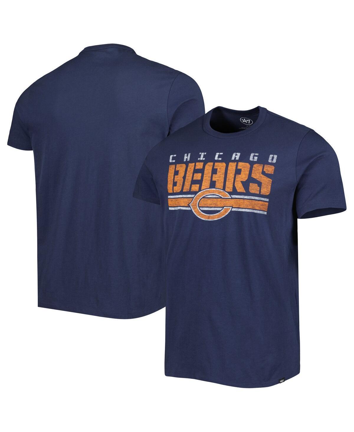 Mens 47 Brand Navy Chicago Bears Logo Team Stripe T-Shirt Product Image