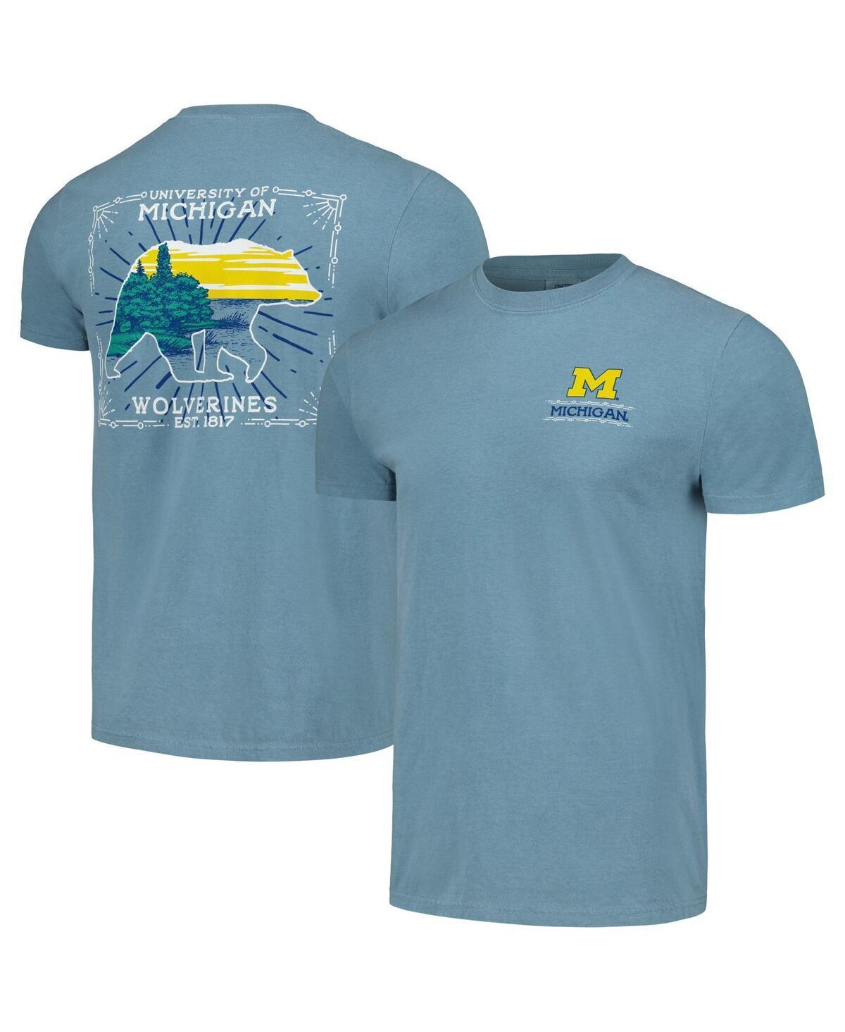 Mens Light Blue Michigan Wolverines State Scenery Comfort Colors T-shirt Product Image