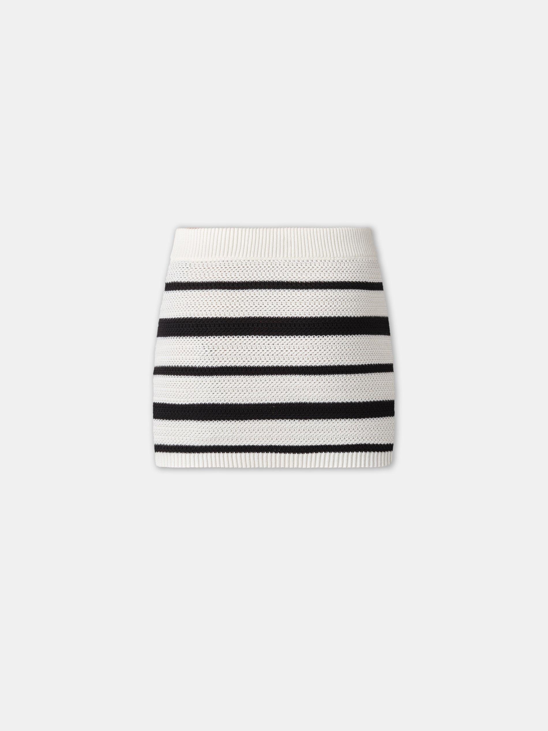 WOMEN - WOMEN'S MA STRIPED MINI SKIRT - Black Alabaster Female Product Image