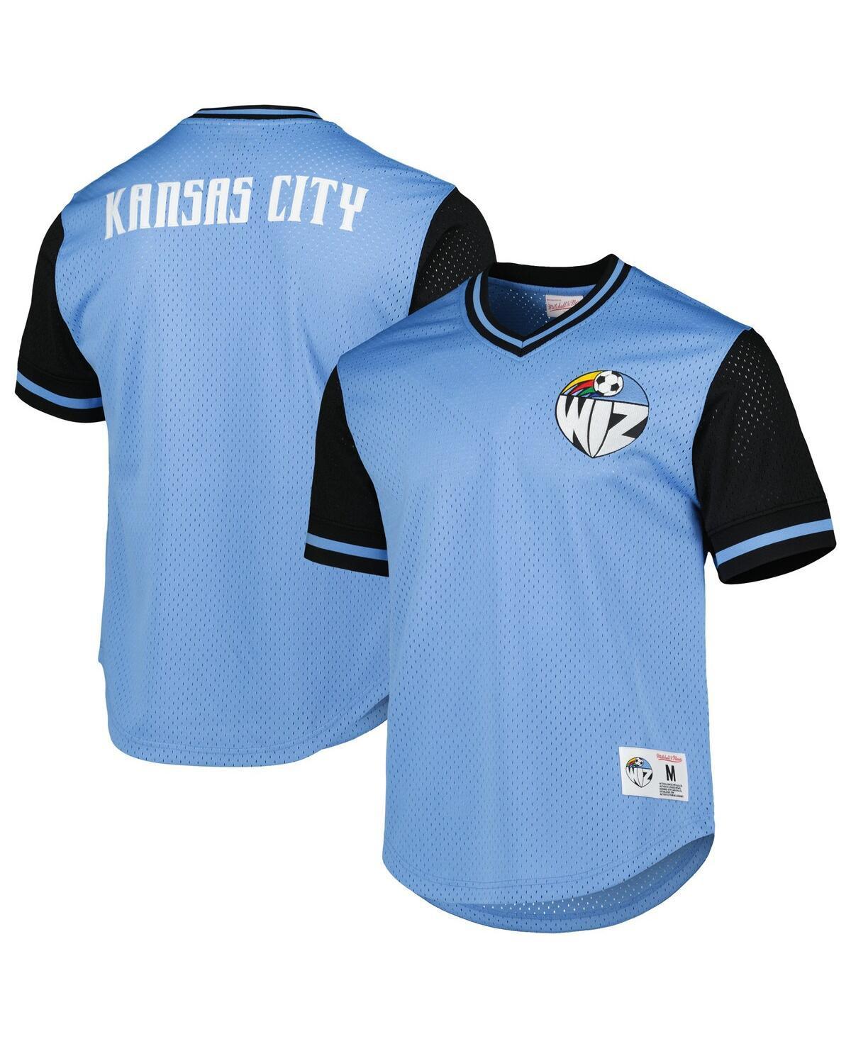 Mens Mitchell & Ness Sky Sporting Kansas City Mesh V-Neck T-Shirt Product Image