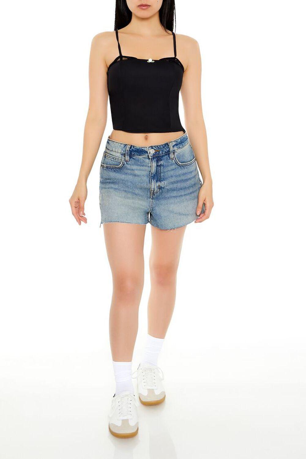 Raw-Cut High-Rise Denim Shorts | Forever 21 Product Image